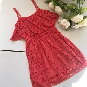 R Wish Ruffle Orange Dress Size Small